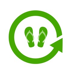 Tong dans un symbole recyclage