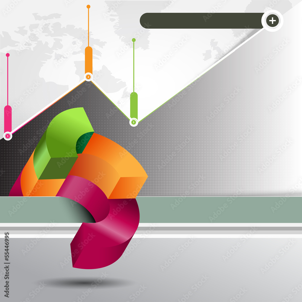 Poster Vector business background with graph and continents