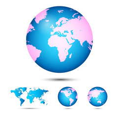 World map. Globe.