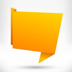 Speech bubble origami style. Vector abstract background.