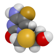 Emtricitabine HIV treatment drug, chemical structure.