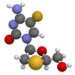 Emtricitabine HIV treatment drug, chemical structure.