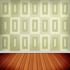 Empty room, interior with green wallpaper. High resolution textu