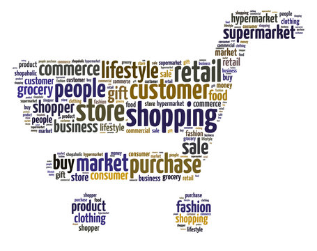 Words illustration of the concept of shopping