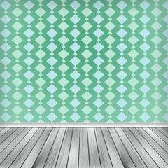 Empty room, interior with green wallpaper. High resolution textu