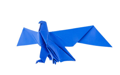 Origami eagle isolated on white background
