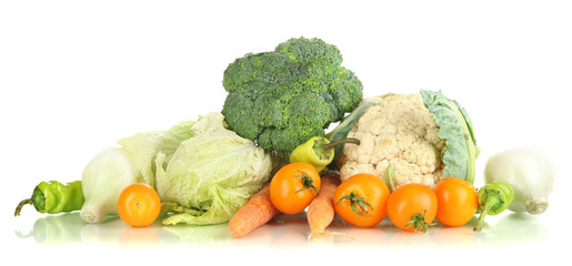 Fresh vegetables isolated on white