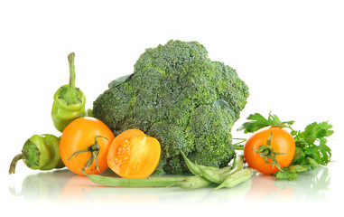 Fresh vegetables isolated on white