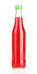 Bottle with tasty drink, isolated on white