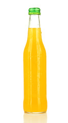 Bottle with tasty drink, isolated on white