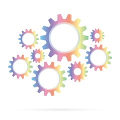 retro gear bridge isolated background