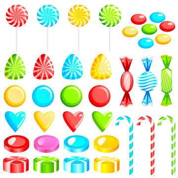 vector illustration of colorful candies