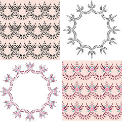 Set of seamless floral patterns