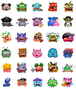 Cartoon cute monsters