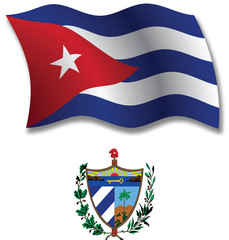 cuba textured wavy flag vector