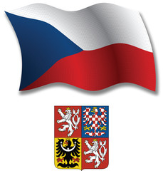 czech textured wavy flag vector