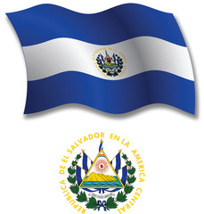 el salvador textured wavy flag vector
