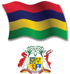 mauritius textured wavy flag vector
