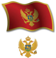 montenegro textured wavy flag vector