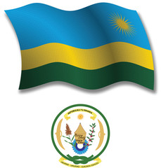 Fototapeta premium rwanda textured wavy flag vector