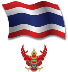 thailand textured wavy flag vector