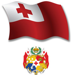 tonga textured wavy flag vector