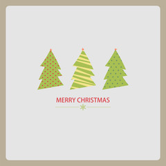 Stylized Christmas and New Year card with Christmas tree