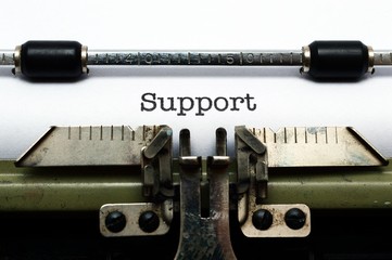 Support on typewriter