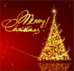 Christmas and New Year. Vector greeting card template.