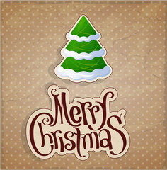 Christmas and New Year. Vector greeting card template.