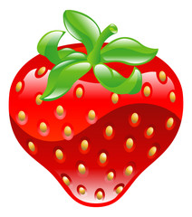 Illustration of shiny strawberry icon
