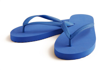 Blue Sandals with soft shadow