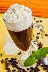 Dessert coffee with whipped cream