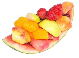 Fototapeta na wymiar Variety of fresh fruit that ready to eat
