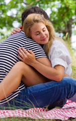 Young couple on picnic