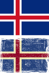 Icelandic grunge flag. Vector