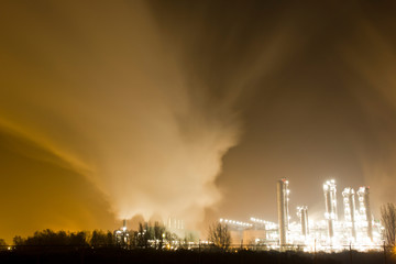 Smoke originating from a petrochemical plant