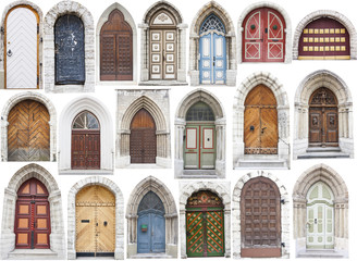 Fototapeta na wymiar Różne stare drzwi w stylu