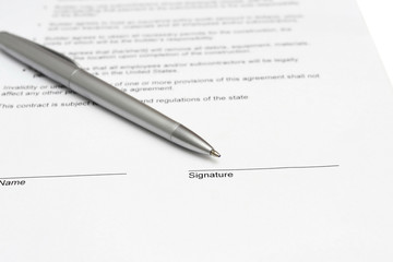 Signing a contract