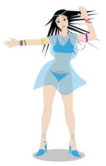 illustrazione di ragazza in bikini