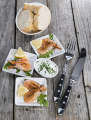 Portion of fried Prawns