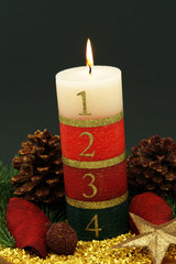 Large advent candle with numbers