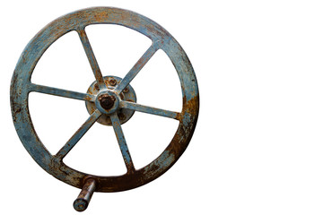 Isolated of old rusty floodgate valve