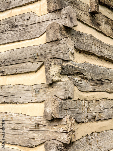 Rustic Log Cabin Dovetail Joint Close Up Stock Photo And Royalty