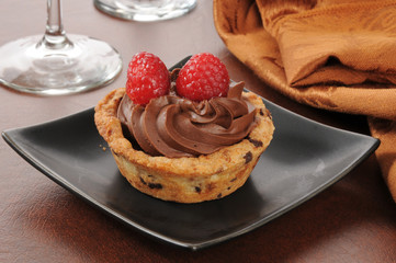 Gourmet chocolate mousse dessert cup