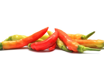 Group of Red and Green Chillie - horizontal view