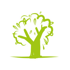 Green tree icon for your design