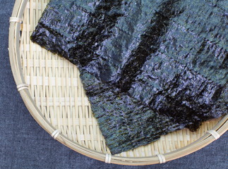Sheet of dried nori ,dried seaweed © torsakarin