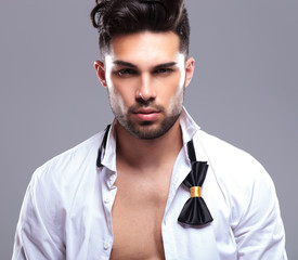 closeup of an attractive young man