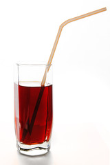 refreshing drink in a glass with straw for cocktails
